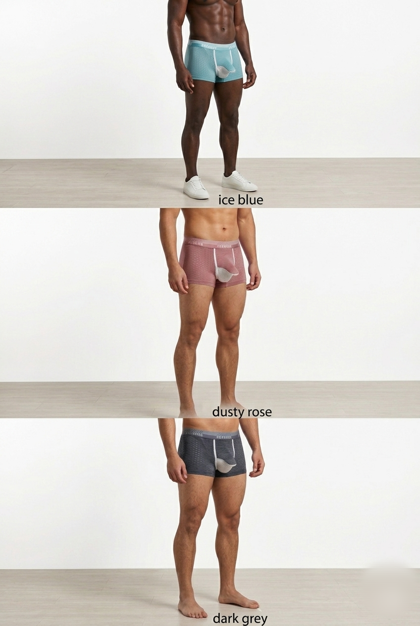 Premium Ice Silk 3D Pouch Men's Comfort Boxer Briefs - Pack of 3