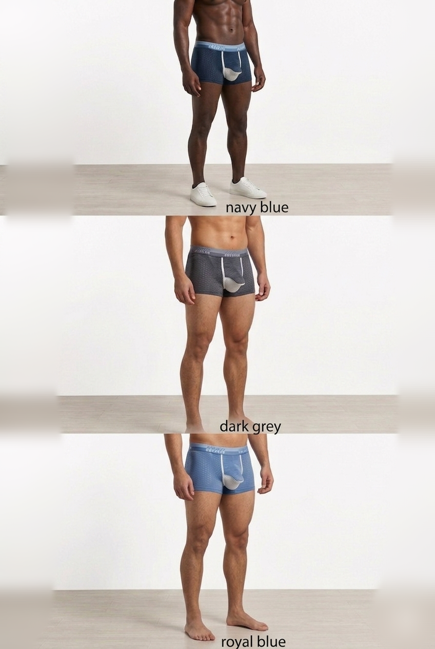 Premium Ice Silk 3D Pouch Men's Comfort Boxer Briefs - Pack of 3
