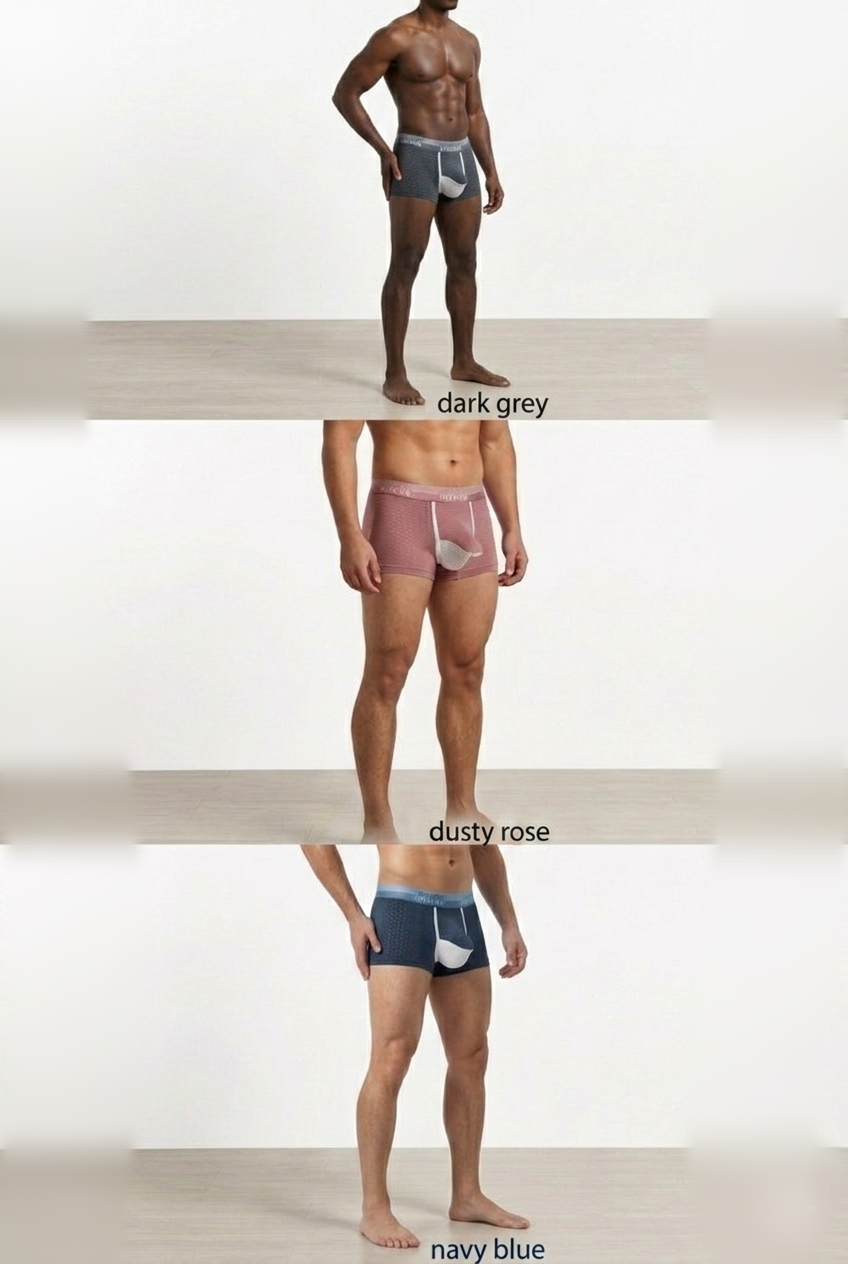 Premium Ice Silk 3D Pouch Men's Comfort Boxer Briefs - Pack of 3
