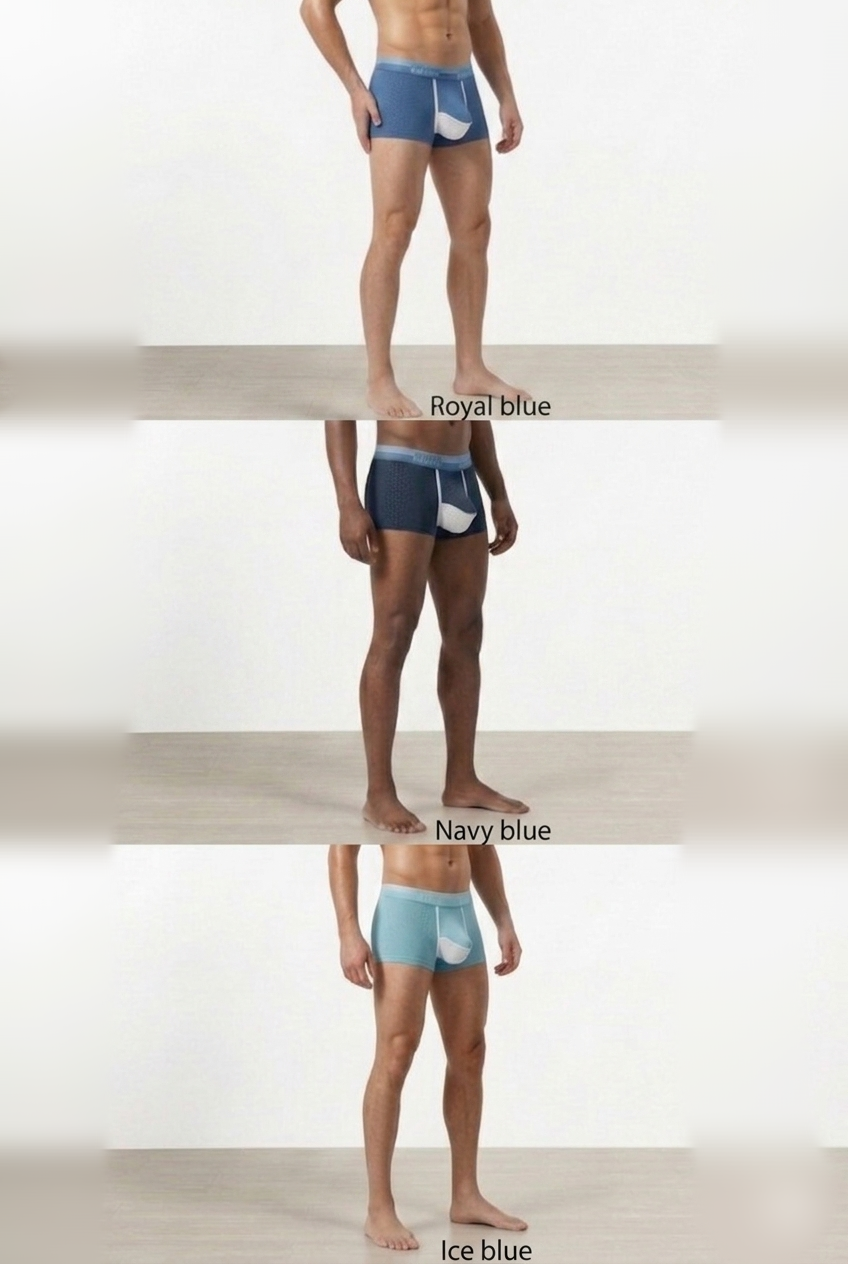 Premium Ice Silk 3D Pouch Men's Comfort Boxer Briefs - Pack of 3
