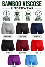 Anti-Chafe Bamboo Viscose Cool Boxer Briefs for Men - Pack of 5
