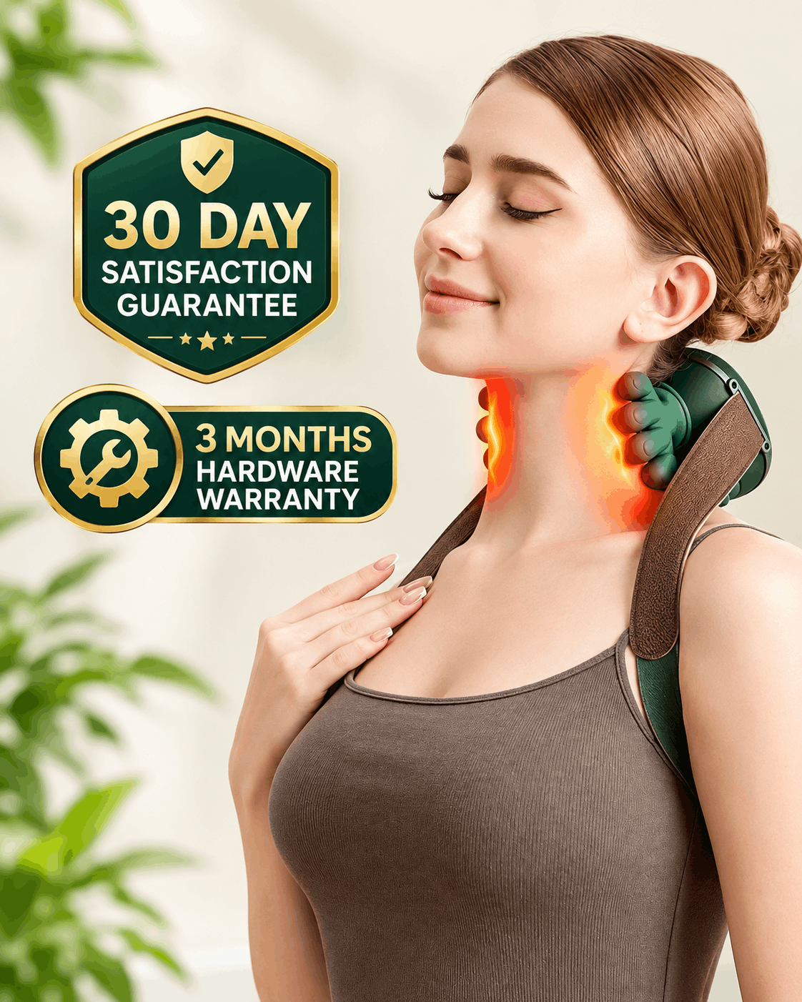 UC ZONE™ 4D Bionic Neck & Shoulder Massager – Deep Tissue Heat Therapy for Instant Pain Relief