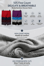 Anti-Chafe Bamboo Viscose Cool Boxer Briefs for Men - Pack of 5